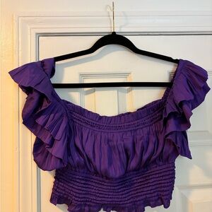 Purple Ruffled Women's Top